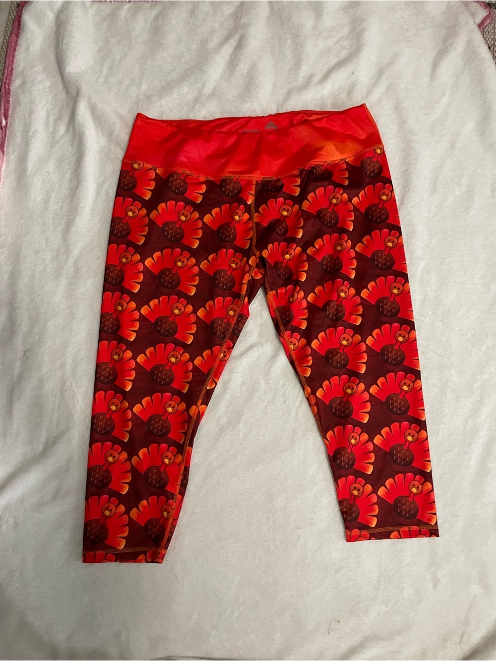 Run now eat later- Red and Orange Turkey-Print legging